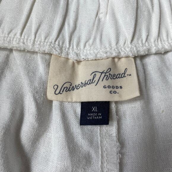 Universal Thread Linen Blend Shorts Women XL White Elastic Waist Coastal NWT - Picture 5 of 9